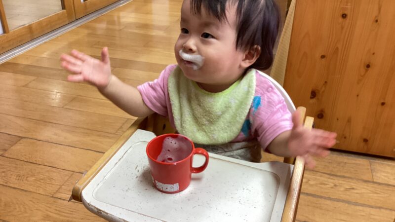 食育　豆乳バナナ